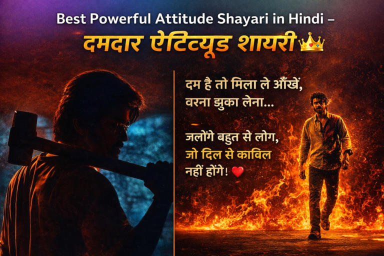Powerful Attitude Shayari in Hindi – Royal, Killer, Badmash & Desi Swag