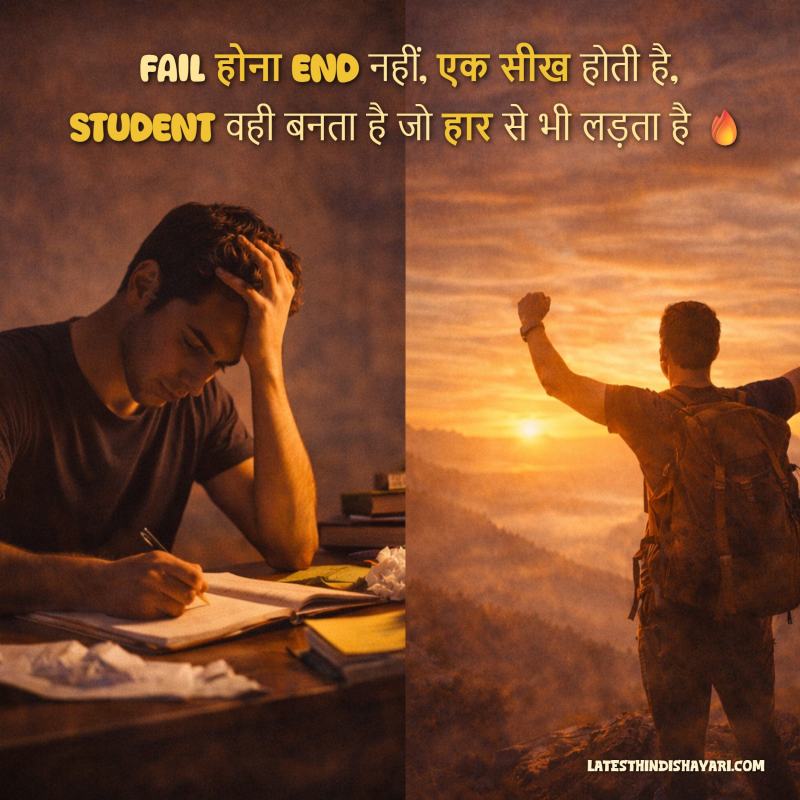 student motivation shayari image for exams