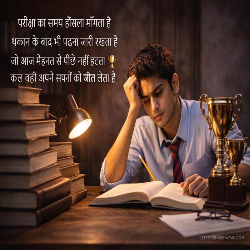 Exam time motivation shayari for students