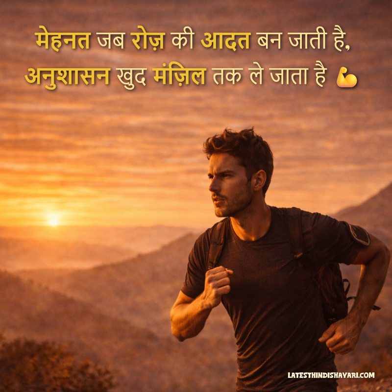 hard work and discipline shayari image