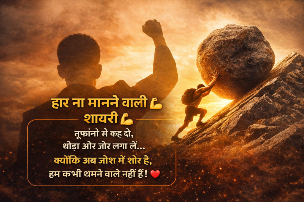 Motivational shayari in Hindi on success, hard work and positive thinking