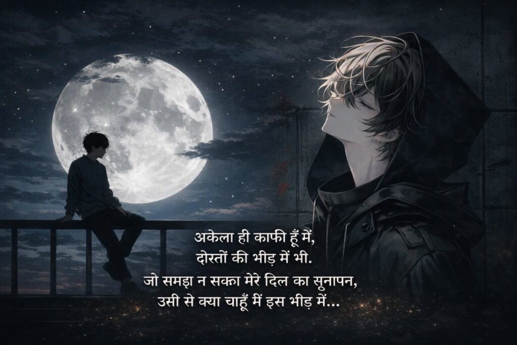 Sad Shayari in Hindi about loneliness in crowd