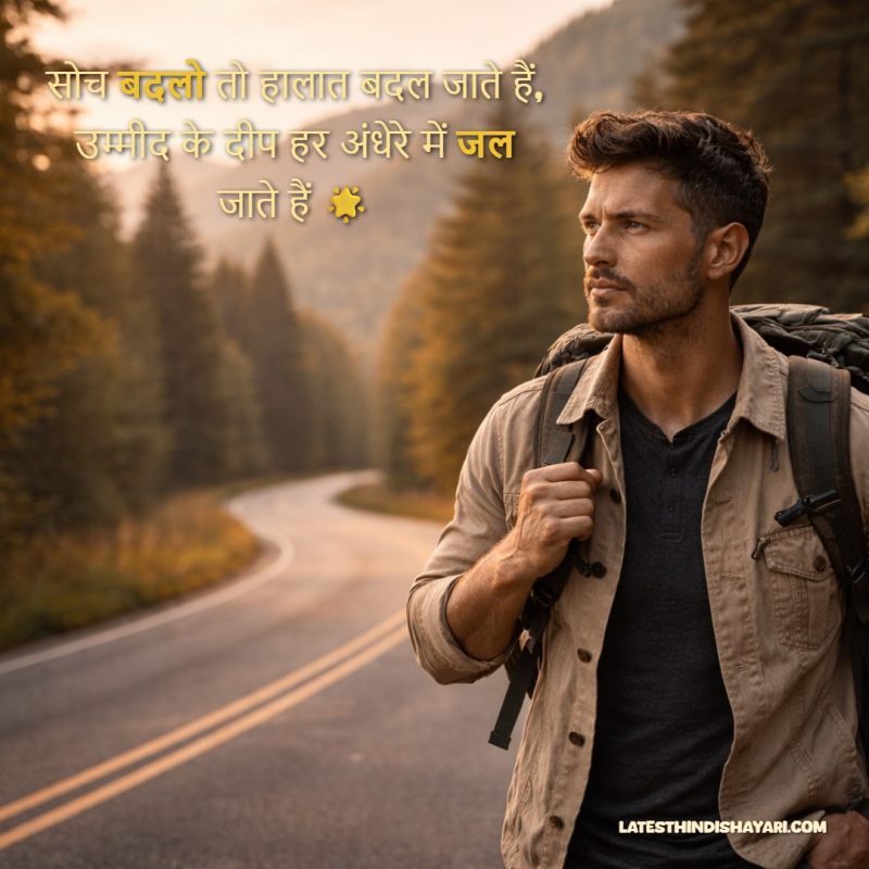 shayari image for positive mindset