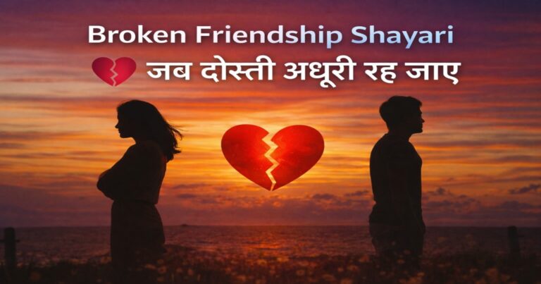 Broken friendship shayari image
