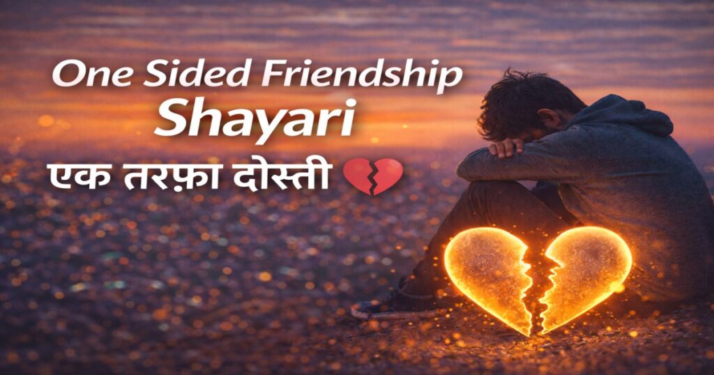 one sided friendship shayari with broken heart