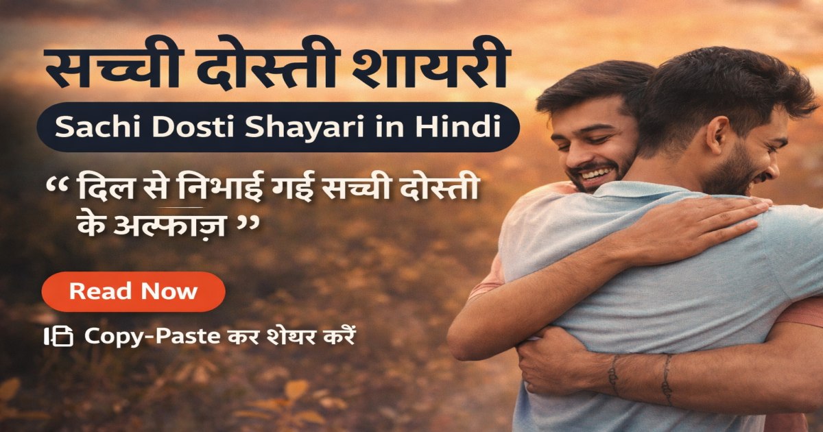 दिल से निभाई गई सच्ची दोस्ती की शायरी की तस्वीर