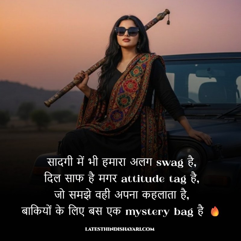 Desi girl attitude shayari in Hindi