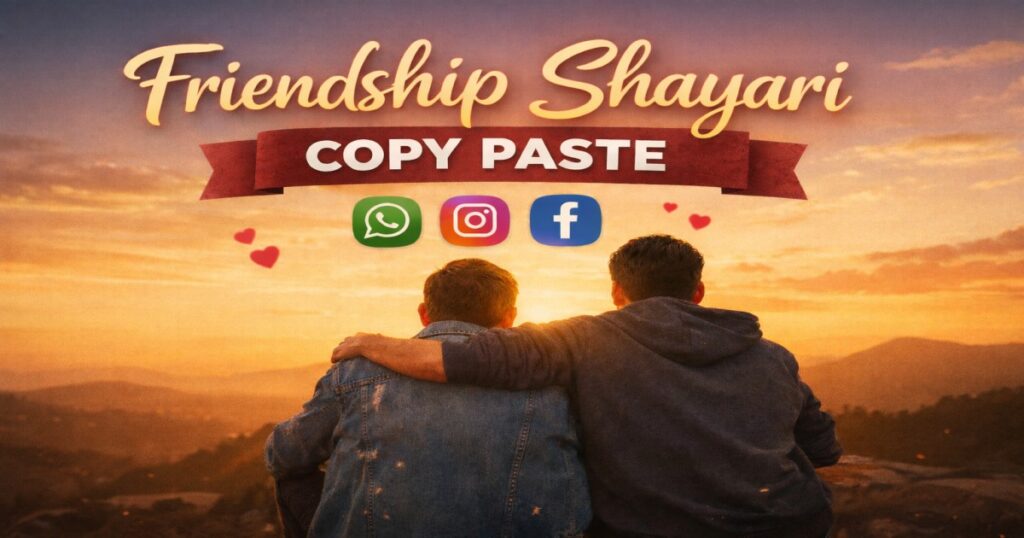 Friendship Shayari Copy Paste in Hindi for status and bio