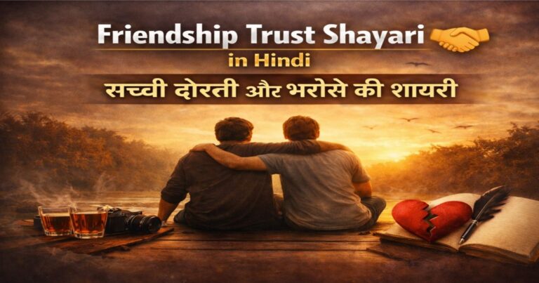Friendship Trust Shayari image with trust emoji